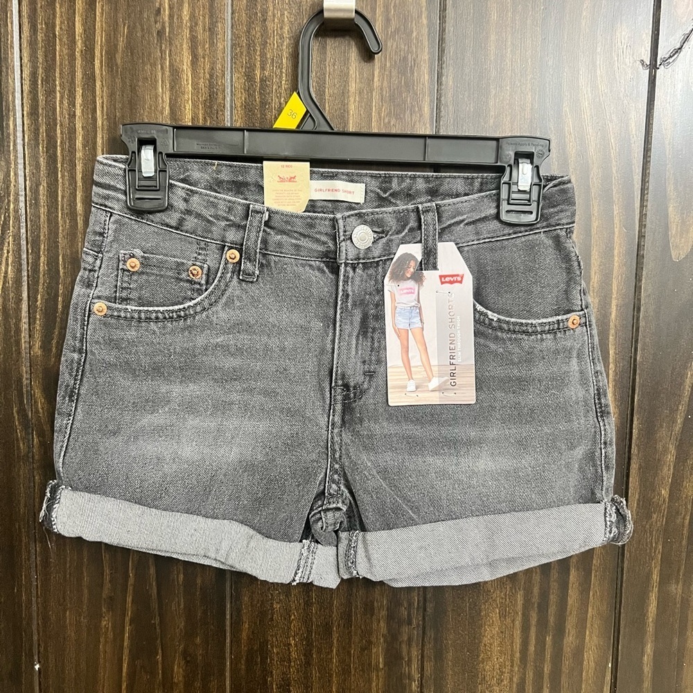Levi’s (Girls 12) Girlfriend Shorty Shorts with adjustable waistband-NWT - Picture 7 of 7